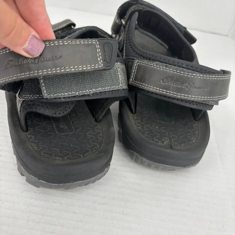 Eddie Bauer Holman Fisherman Sandal Mens Size 12 Black Adjustable Straps Comfort